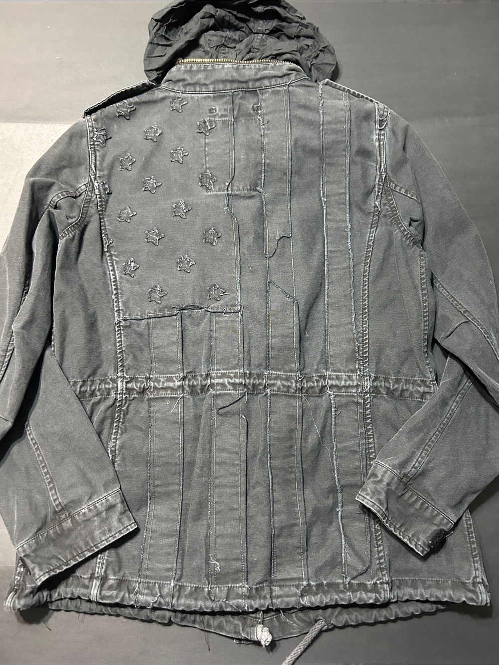 VTG Ralph Lauren Denim & Supply Womens black Flag Military Jacket Army L